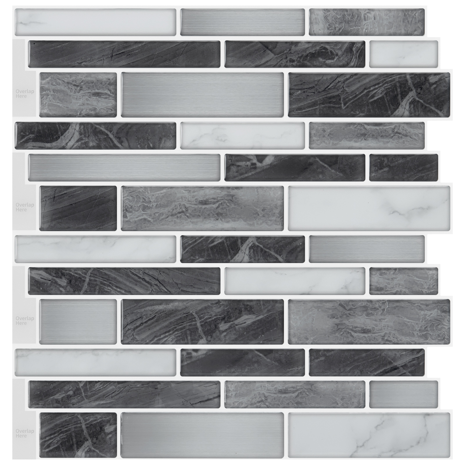 Art3d Marble Look Peel and Stick Subway Tile (Thicker Design) - White