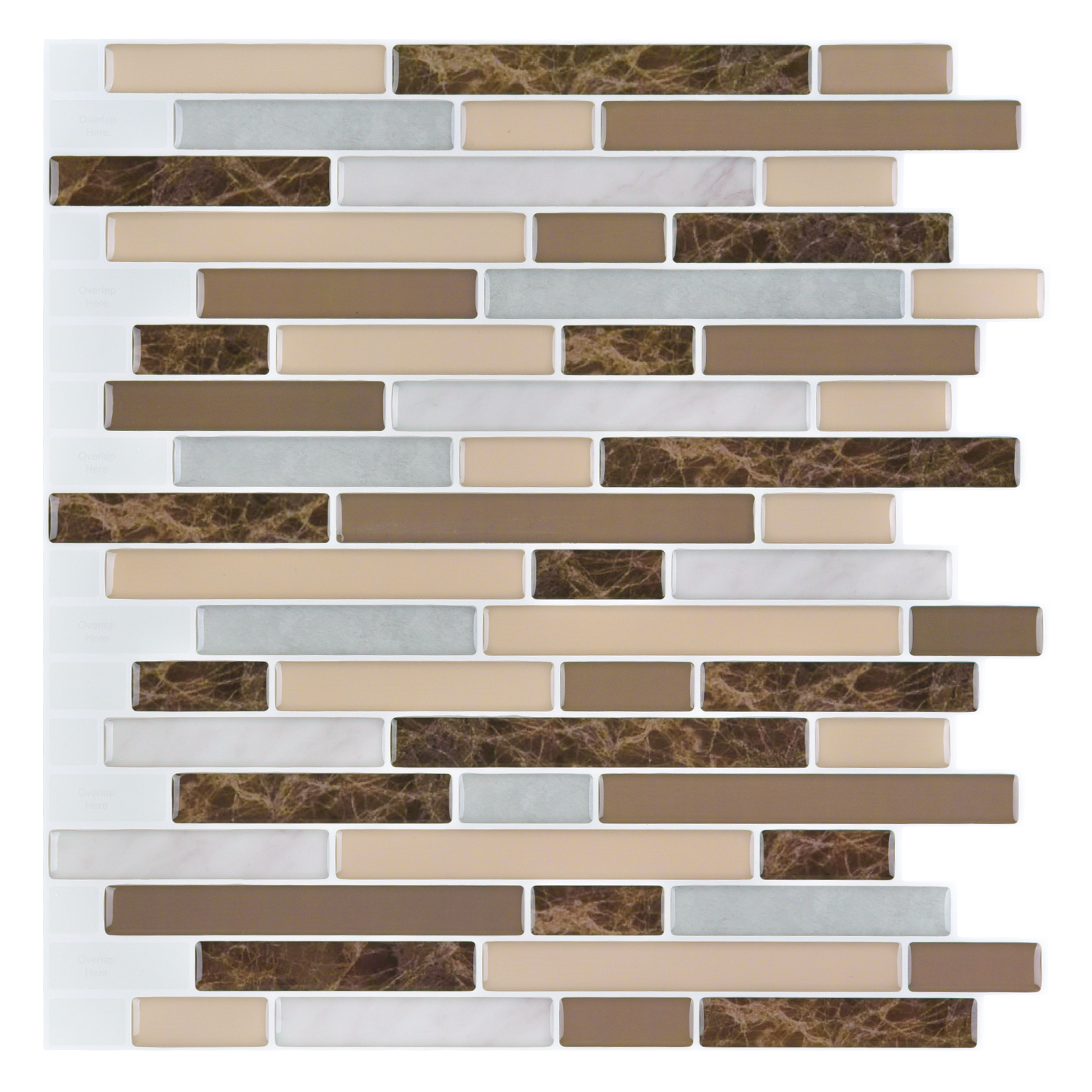 Light Brown Mosaic Peel and Stick Backsplash Tile - Thicker Design