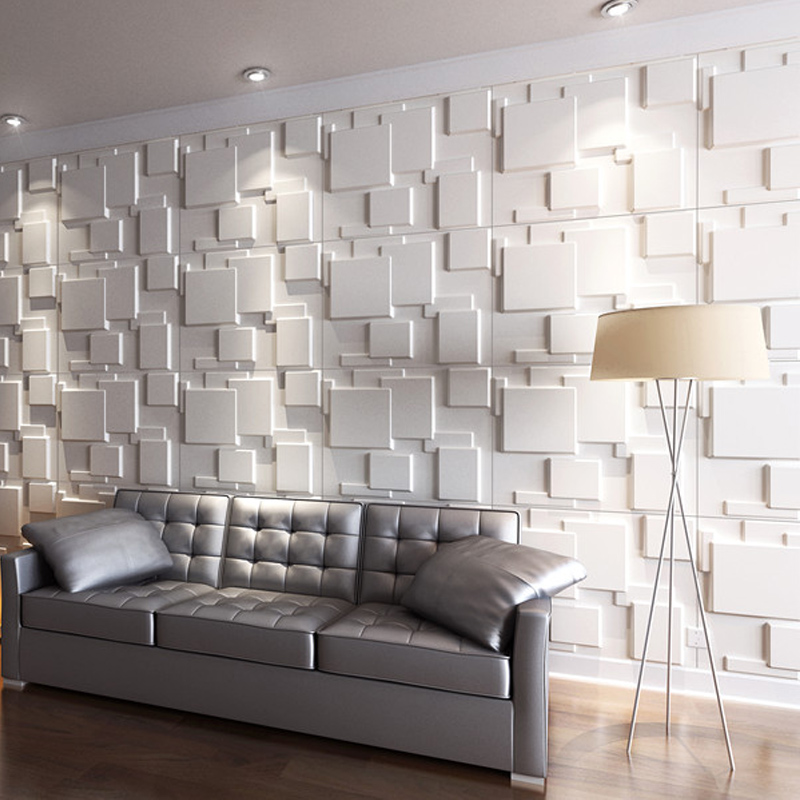 Art3d Decorative 3D Wall Panels Textured 3D Wall Covering, White, 12 Tiles 32 Sq ft