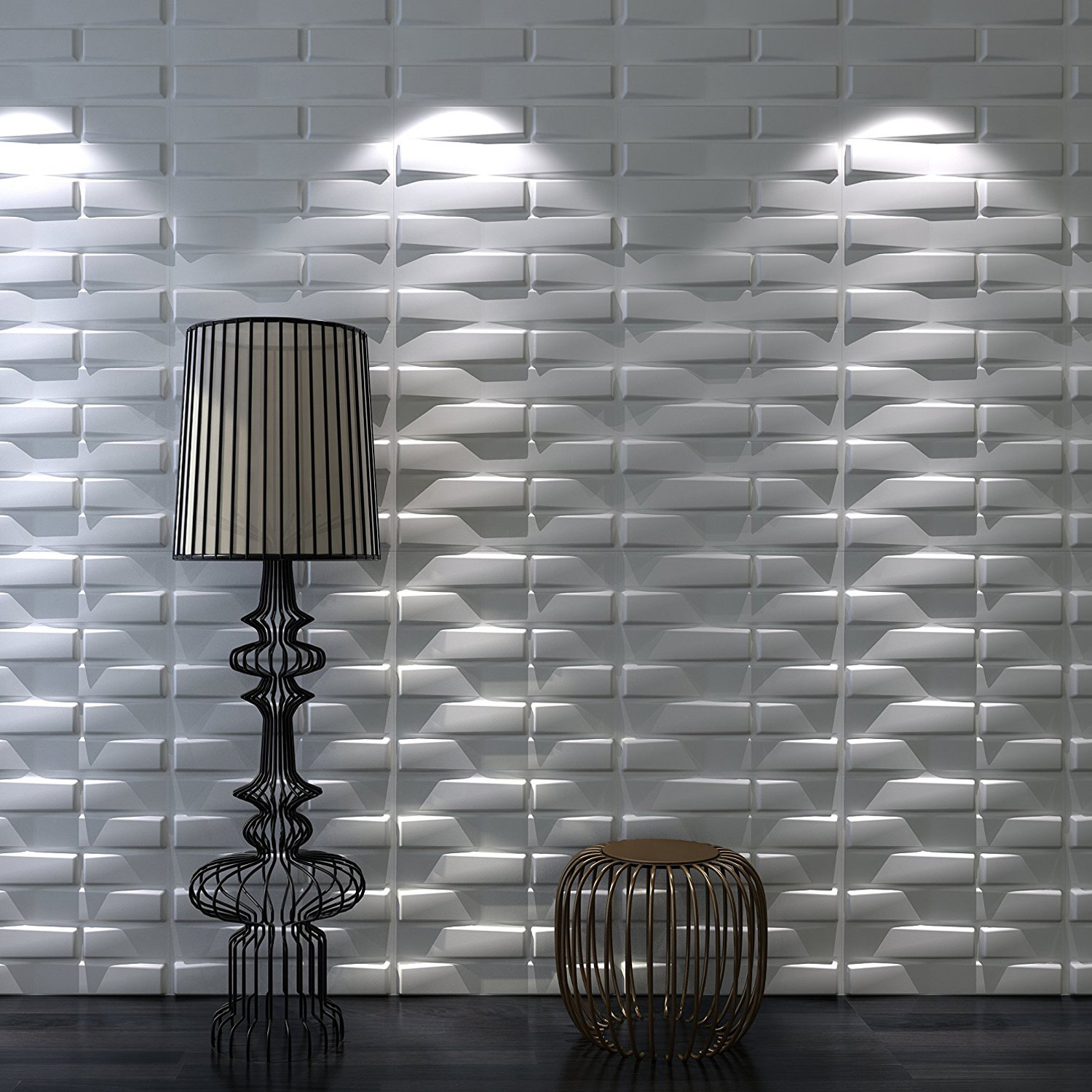 Plant Fiber Decorative 3D Wall Panels for Interior, 12 Tiles 32 SF