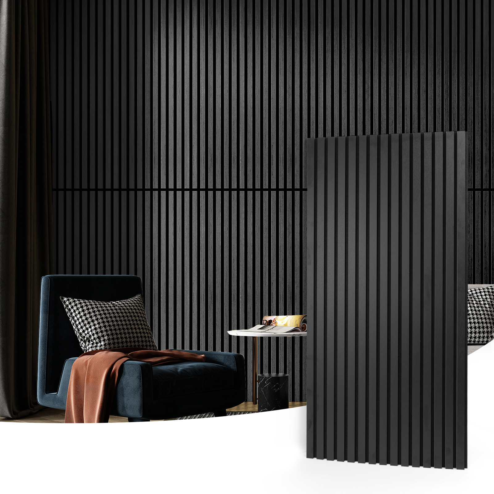 Art3d 4 Wood Slat Acoustic Panels for Wall and Ceiling - 3D Fluted Sound  Absorbing Panel with Wood Finish