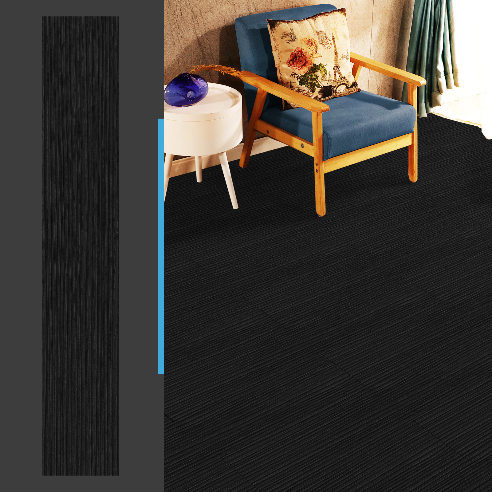 Art3d Brown Stone 6x36 Water Resistant Peel and Stick Vinyl Floor Tile, Self-Adhesive Flooring(54 sq.ft./case)