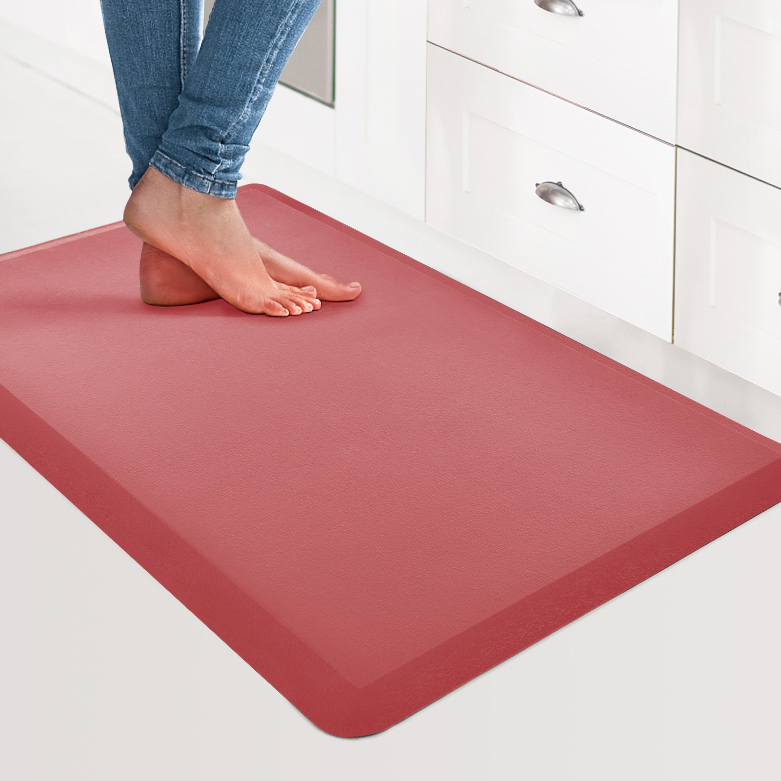 Y12001GY-Art3d Anti Fatigue Mat - 1/2 Inch Cushioned Kitchen Mat - Non Slip  Foam Comfort Cushion for Standing Desk, Office or Garage Floor (17.3x28,  Grey)