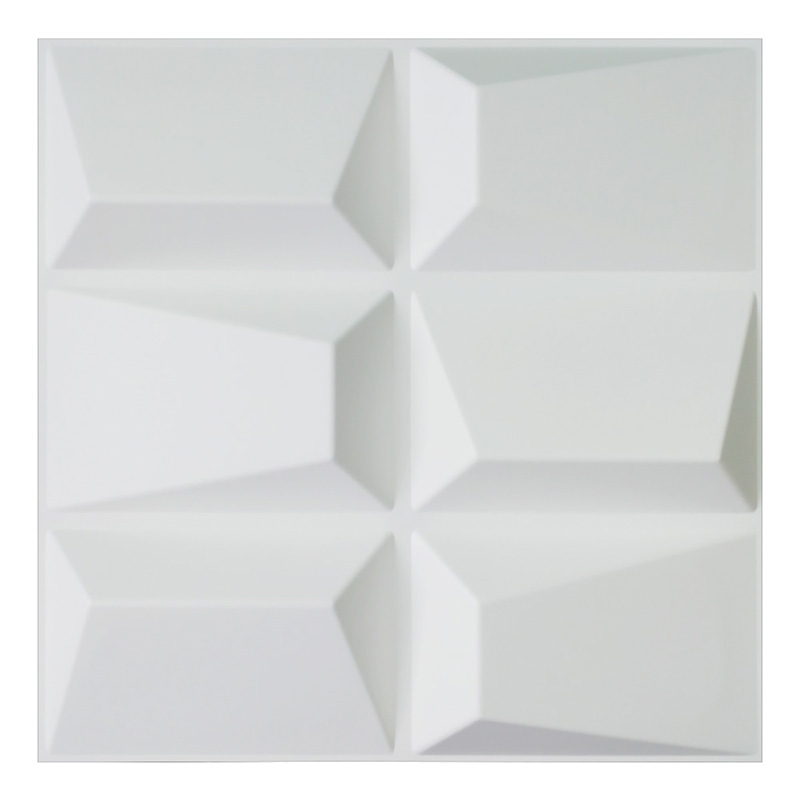 Decorative PVC 3D Wall Panels, 19.7"x19.7" White, 12 Tiles 32 SF