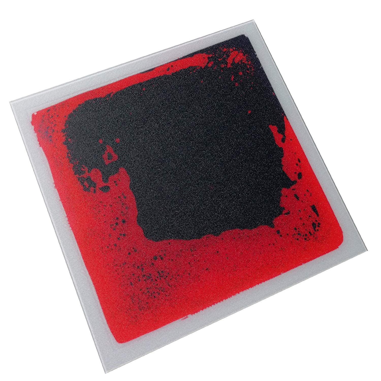 Art3d Liquid Dance Floor Colorful Home Decor Tile, 12" x 12" Black-Red