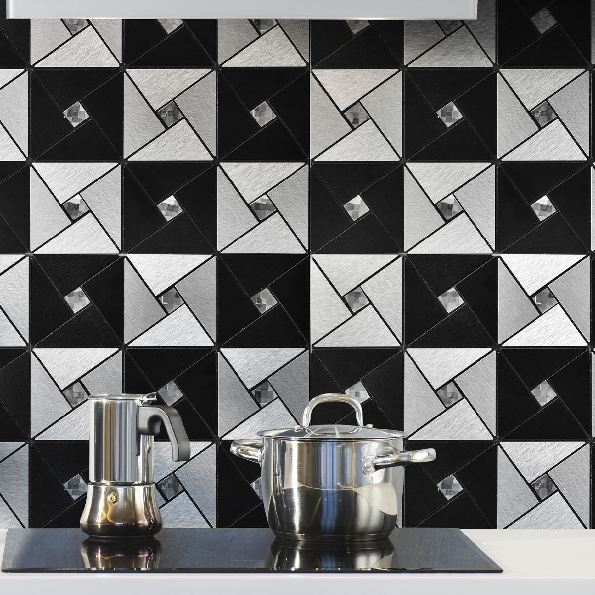 Art3d 10 Sheet Peel and Stick Backsplash Metal Mosaic Tiles for Kitchen  Wall