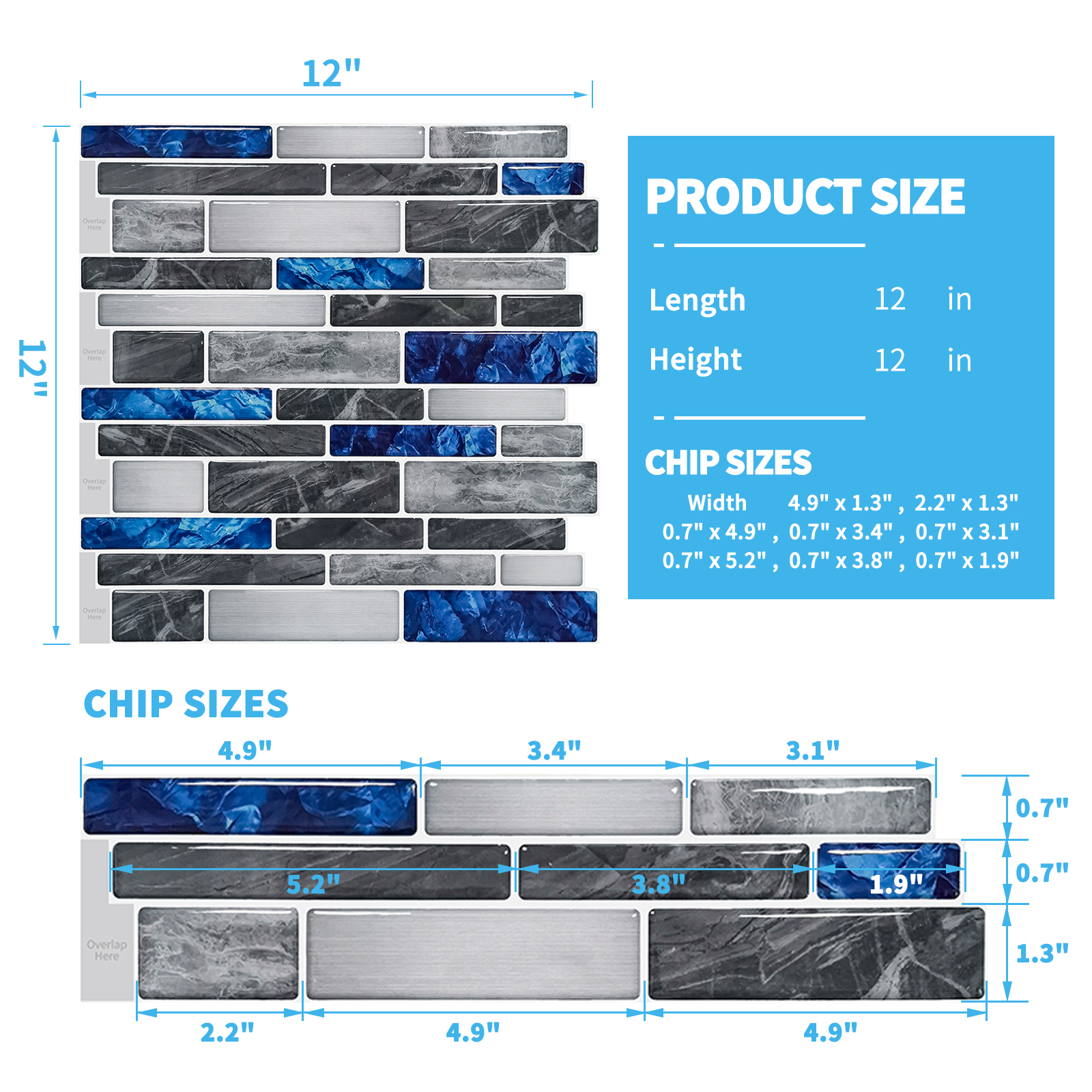 Art3d 10-Sheets Premium Self-Adhesive Kitchen Backsplash Tiles in