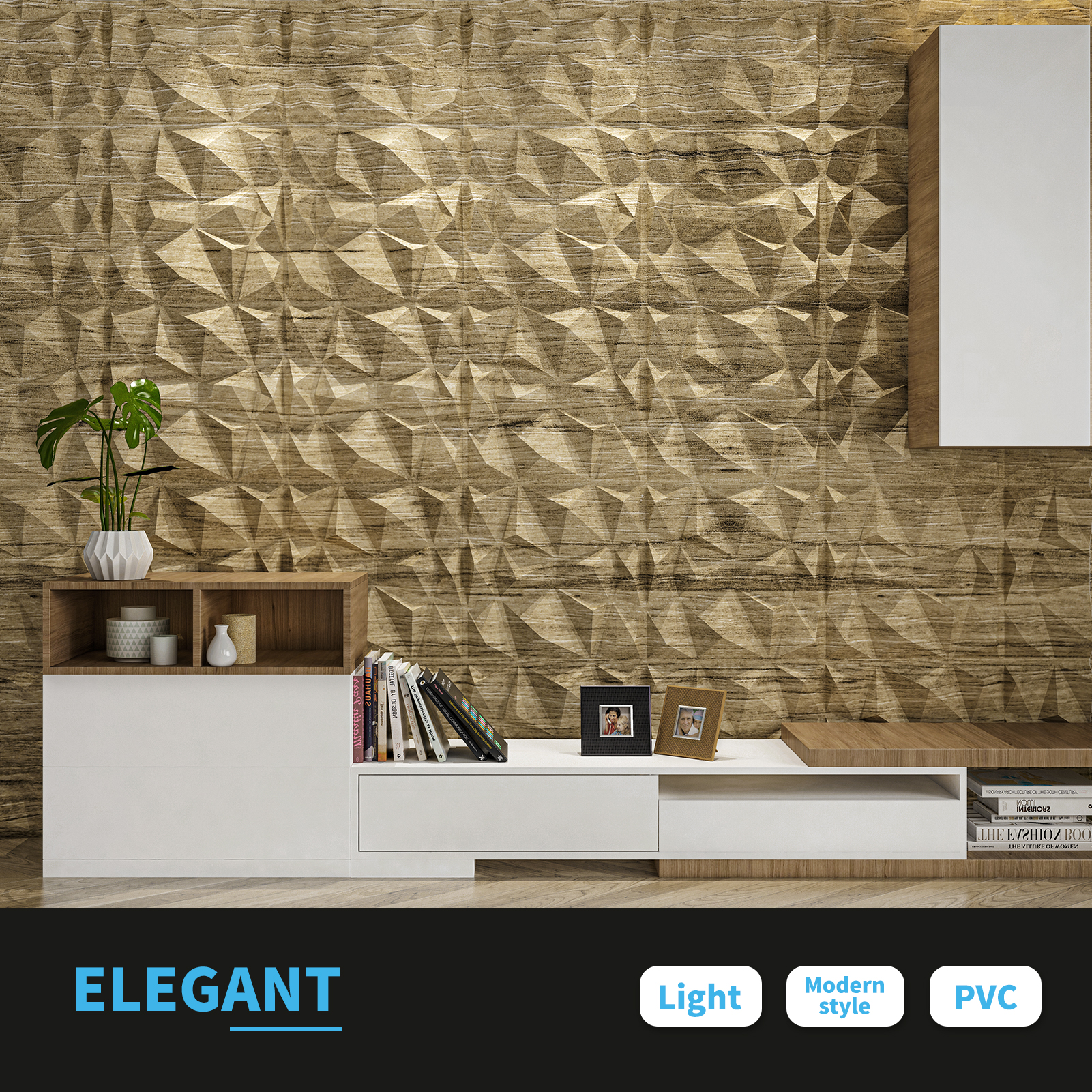 Art3d Textures 3D Wall Panels Black Diamond Design for Interior Wall Decor  Pack of 12 Tiles 32 Sq Ft (PVC)