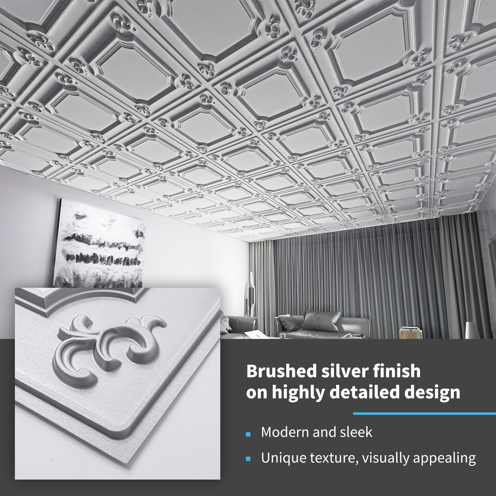 Art Decorative Drop Ceiling Tile 2x2