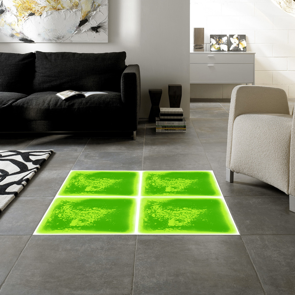 Green Liquid Floor Tile 19.7''x19.7'' Ground Tile for Bar Nightclub