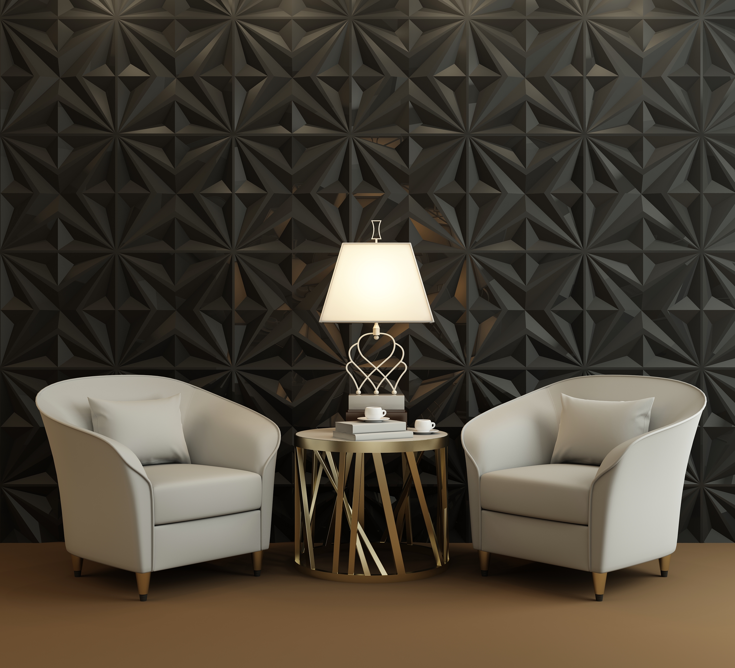 Pack of 12 Star Textured Wall Panels 3D Textured Wall Tiles 32.29 Sq.Ft