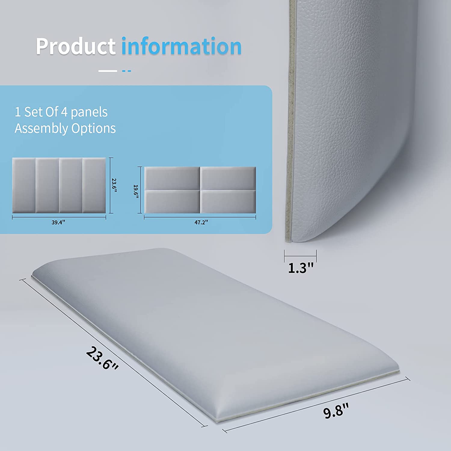 Peel and Stick Headboard Six Panels Soundproof Wall Panels