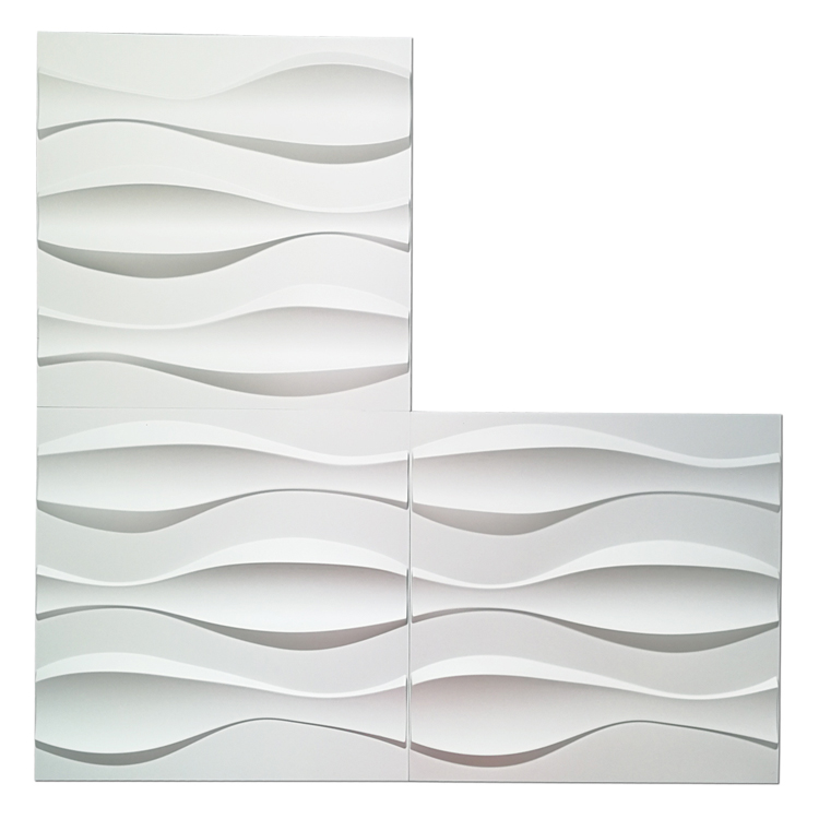 Art3dwallpanels Panneaux muraux 3D 19,7 pouces x 19,7 pouces PVC Wave  Design IV (32 pieds