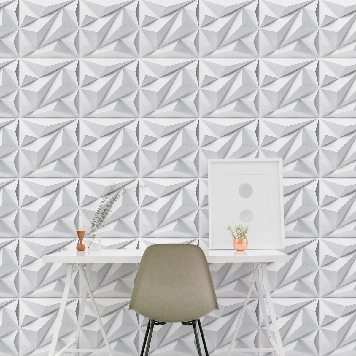 Art3d PVC 3D Diamond Wall Panel Jagged Matching for Residential Interior  Decor