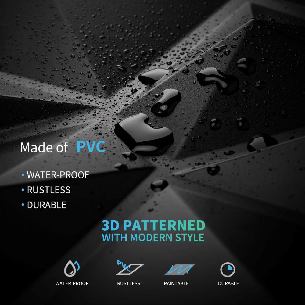 Art3d Decorative 3D Wall Panels in Diamond Design, 12x12 Matt White (33  Pack)