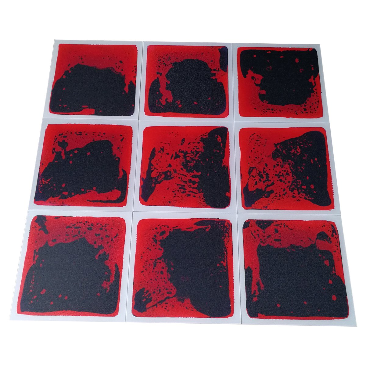 Art3d Liquid Dance Floor Colorful Home Decor Tile, 12" x 12" Black-Red