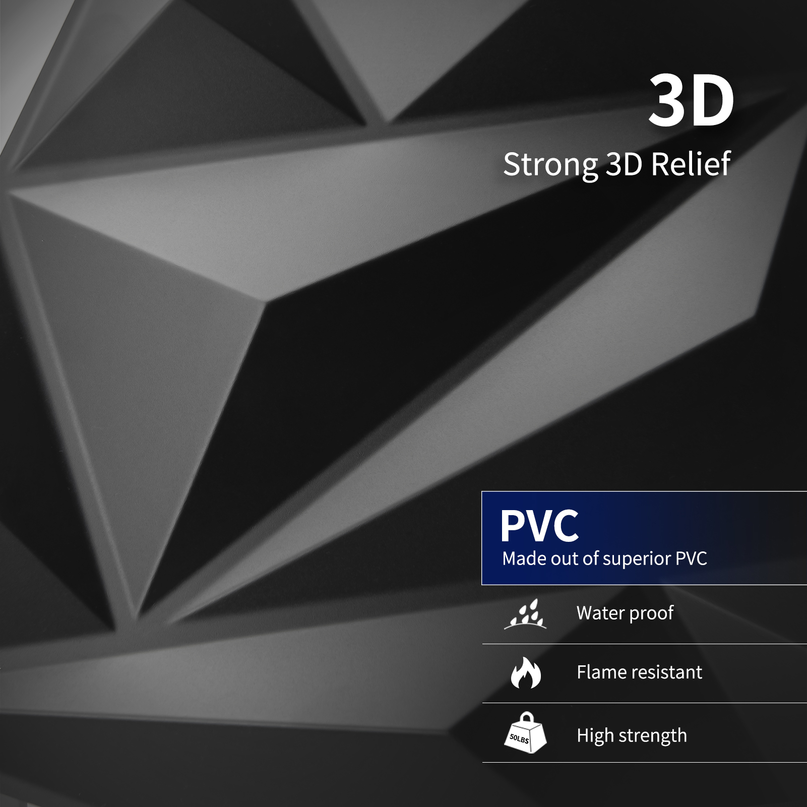 Art3d white 3D PVC Wall Panels in Diamond Design, 12x12 (33 Pack)