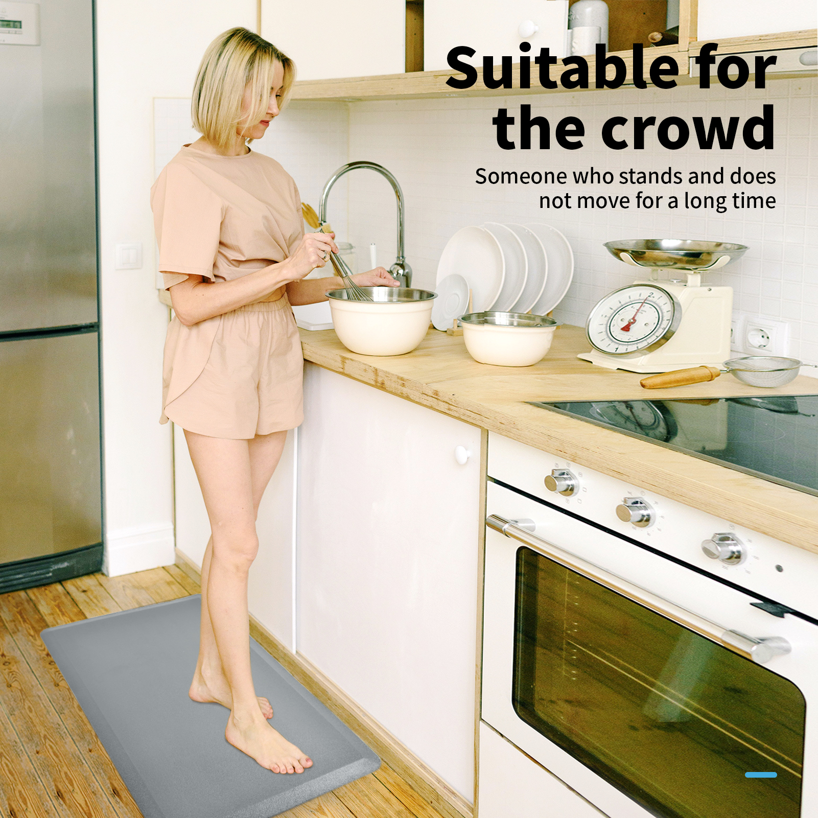 anti Fatigue Mat - 1/2 Inch Cushioned Kitchen Mat - Non Slip Foam