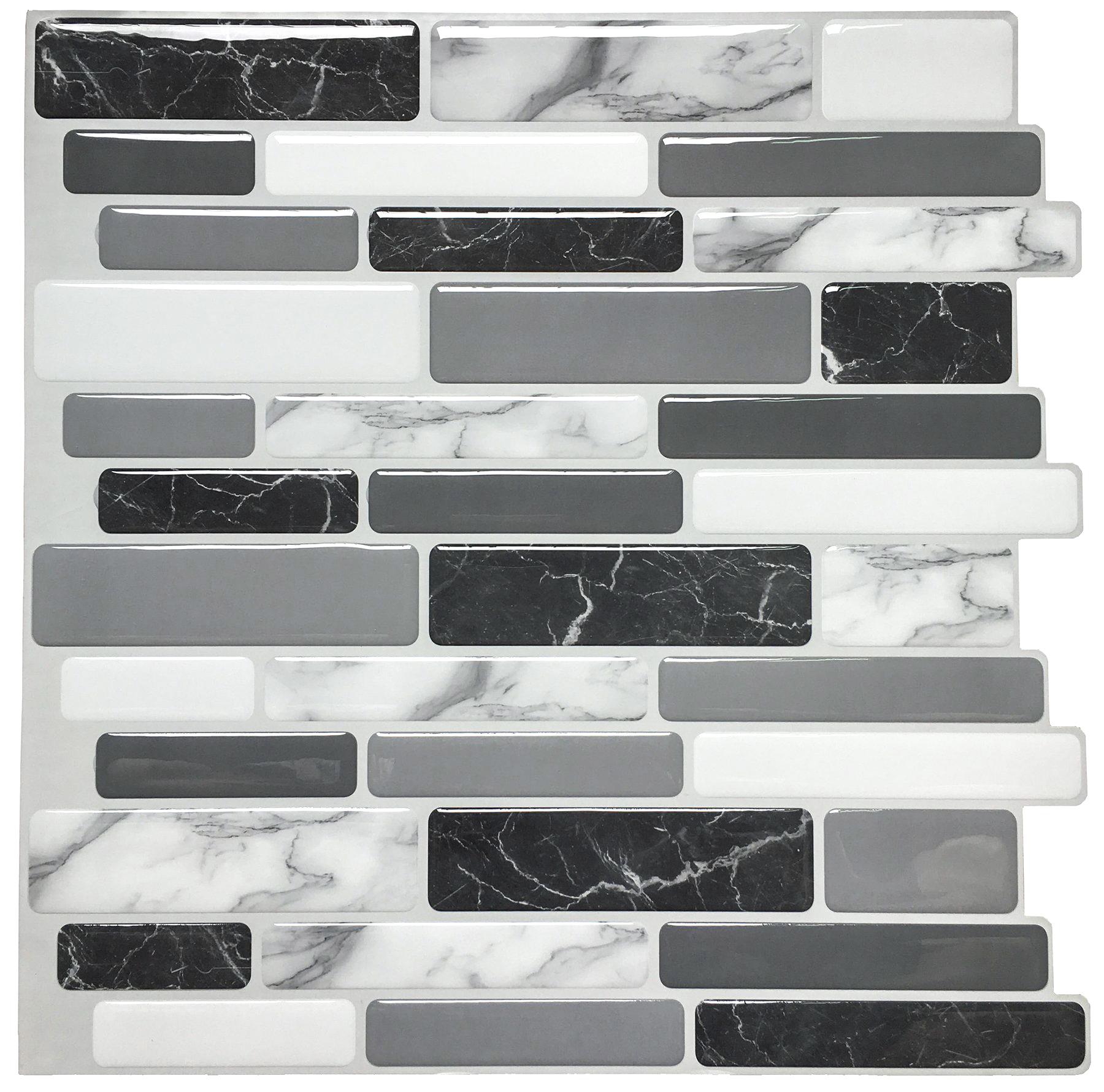 Art3d A17042 - Grey Marble Peel and Stick Backsplash tiles, 12x12 Set of 6