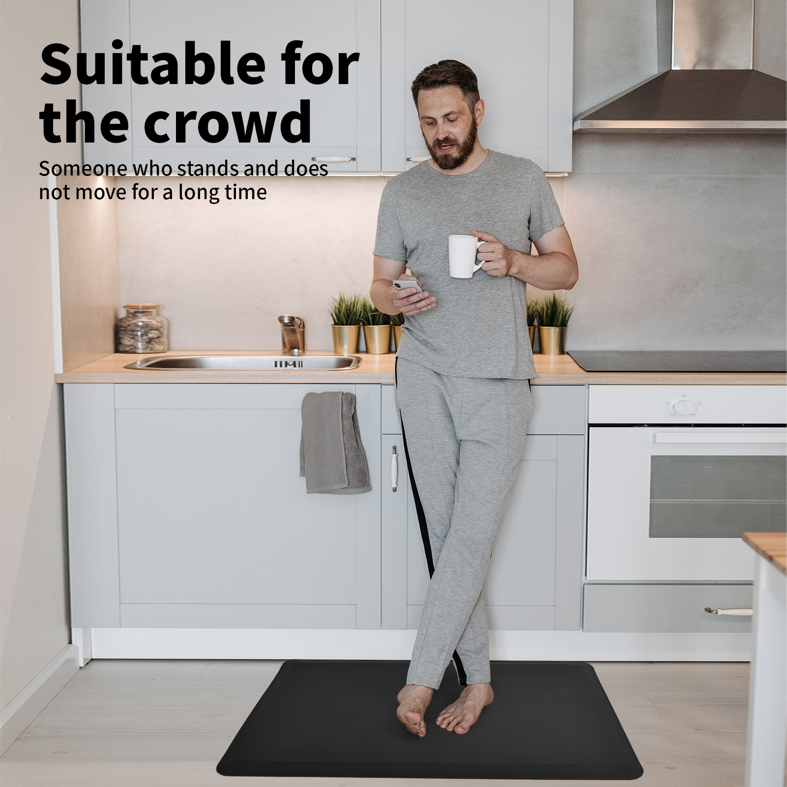 Kitchen Mat Cushioned anti Fatigue Rug 17.3X28 Waterproof, Non Slip,  Standing