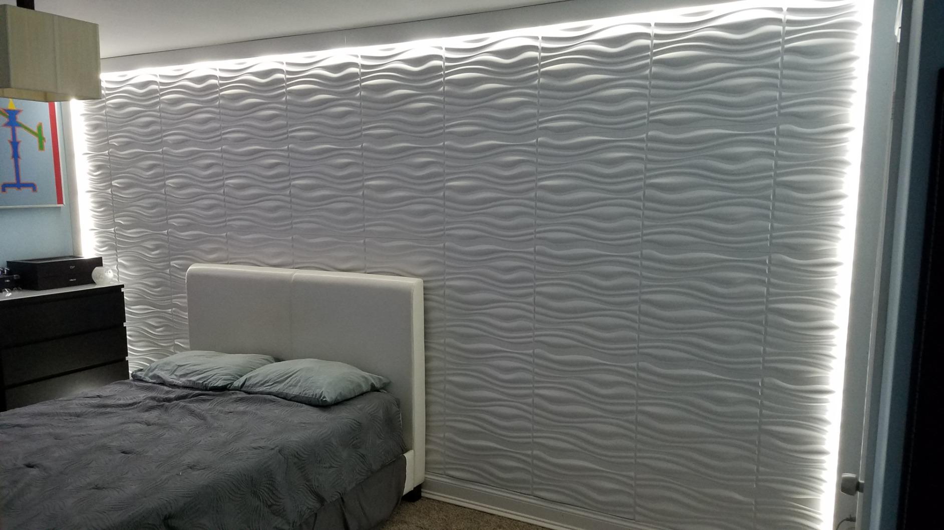 Art3d PVC Wave Board Textured 3D Wall Panels,19.7 x 19.7 (12 Pack) - On  Sale - Bed Bath & Beyond - 31681539