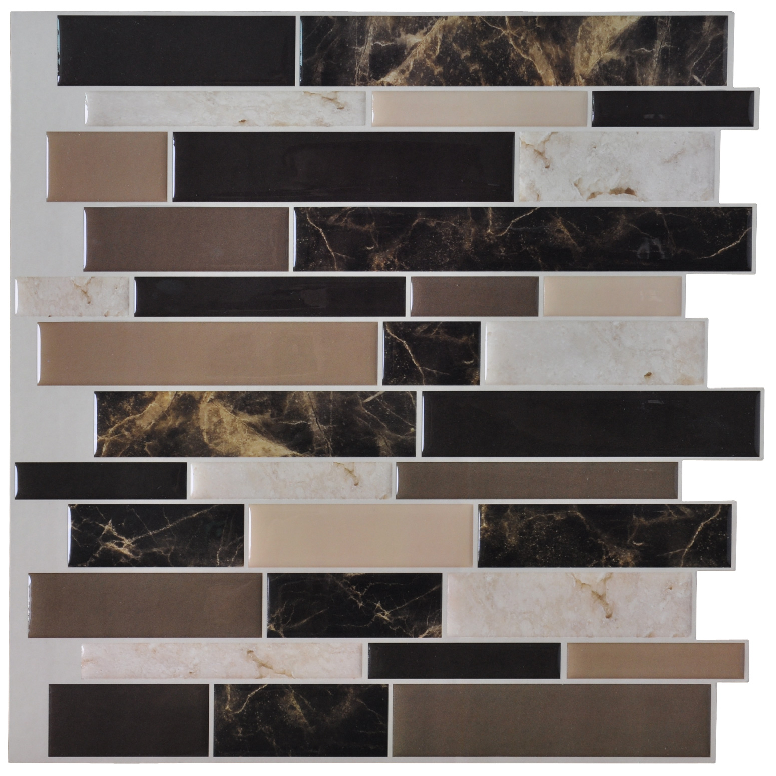 WalDecoo 12'x12' Peel and Stick Tile Backsplash for Kitchen, Stick on Backsplash, Decora