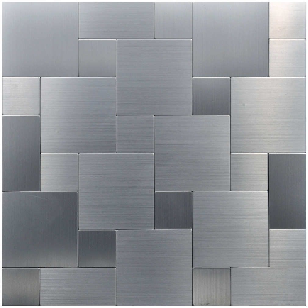 Peel and Stick Metal Mosiac Sheets for Backsplash 12in X 12in 10