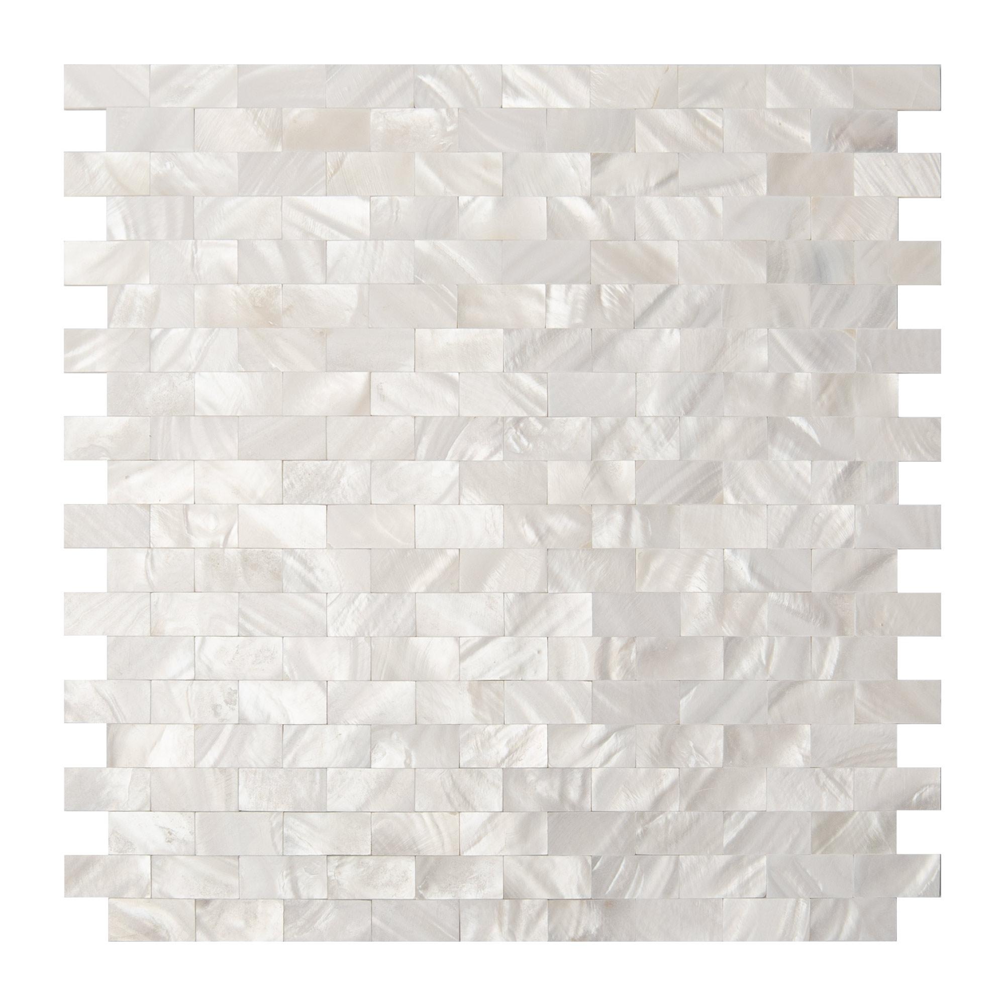 A18211WT10- Art3d 10-sheet Mother of Pearl Shell Mosaic Tile for Kitchen Backsplash/Shower Wall Tile, 12