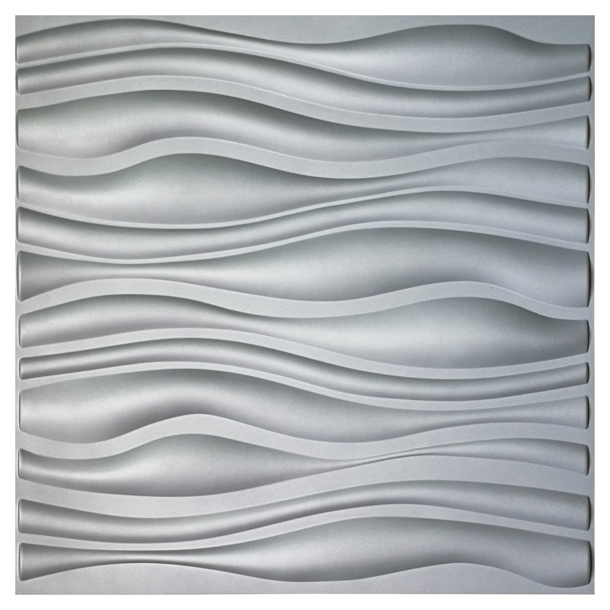 Art3d 3D Wall Panels PVC Wave Design III (32 sq.ft) - White A10SK035