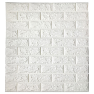 2.6' x 2.3' Peel and Stick 3D Wall Panels White Brick Wallpaper for TV Walls / Sofa Background Wall Decor