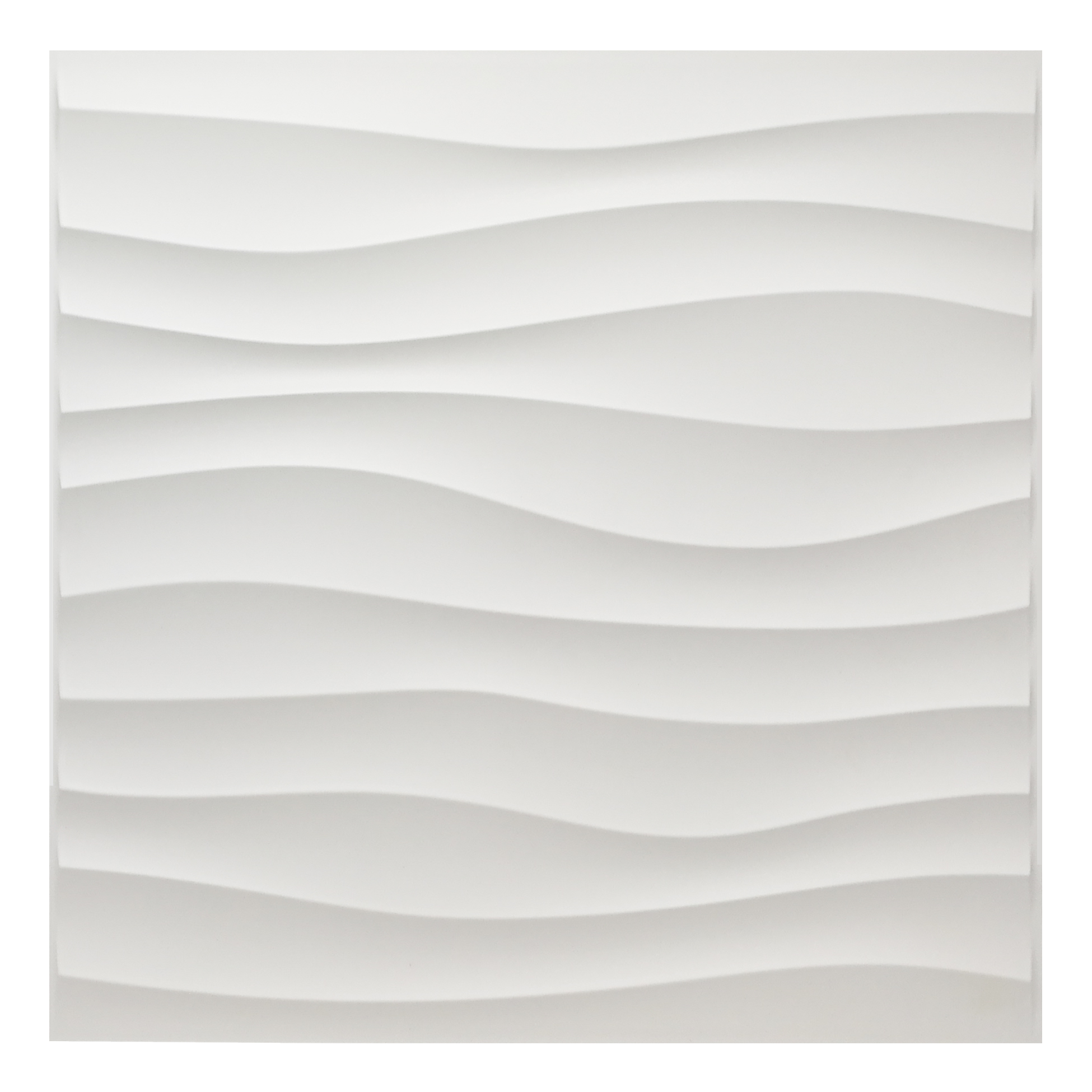 A10040 - Plastic 3D Wall Panel PVC Wave Wall Design, White, 12 Tiles 32 SF