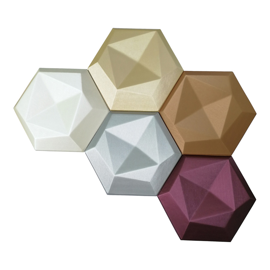 A12024 - Creative 3D Leather Panel Hexagon Faux Leather Mosaic (1 Piece)