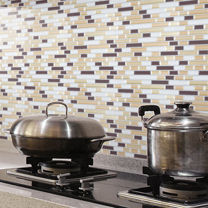 gold and white peel and stick backsplash