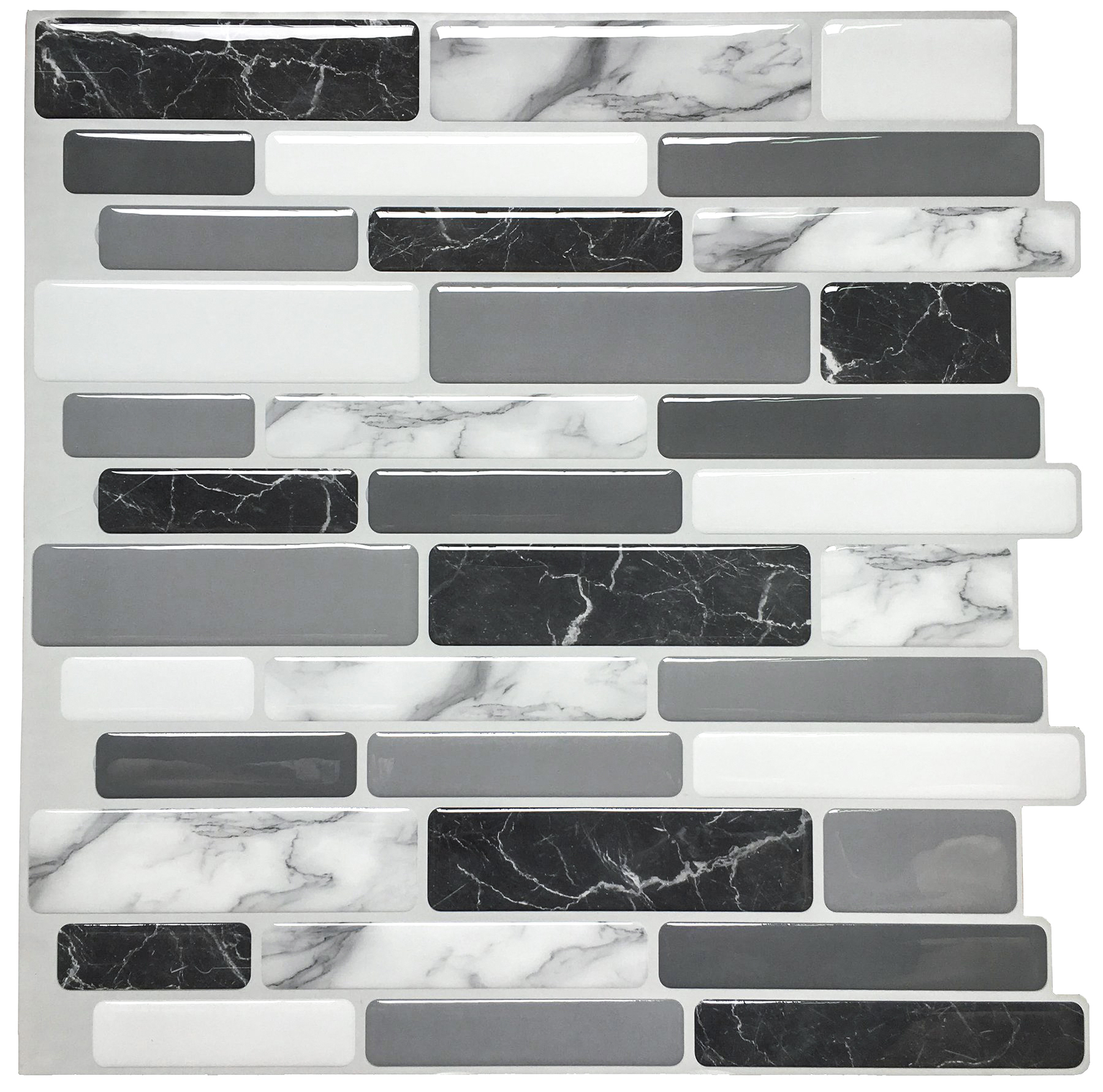 A17042 - Grey Marble Peel and Stick Backsplash Tiles,  12