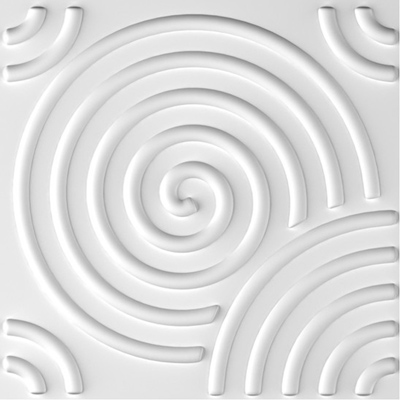 A21054 - Paintable 3D Texture Wall Panels, White Vortex, 12 Tiles 32 SF