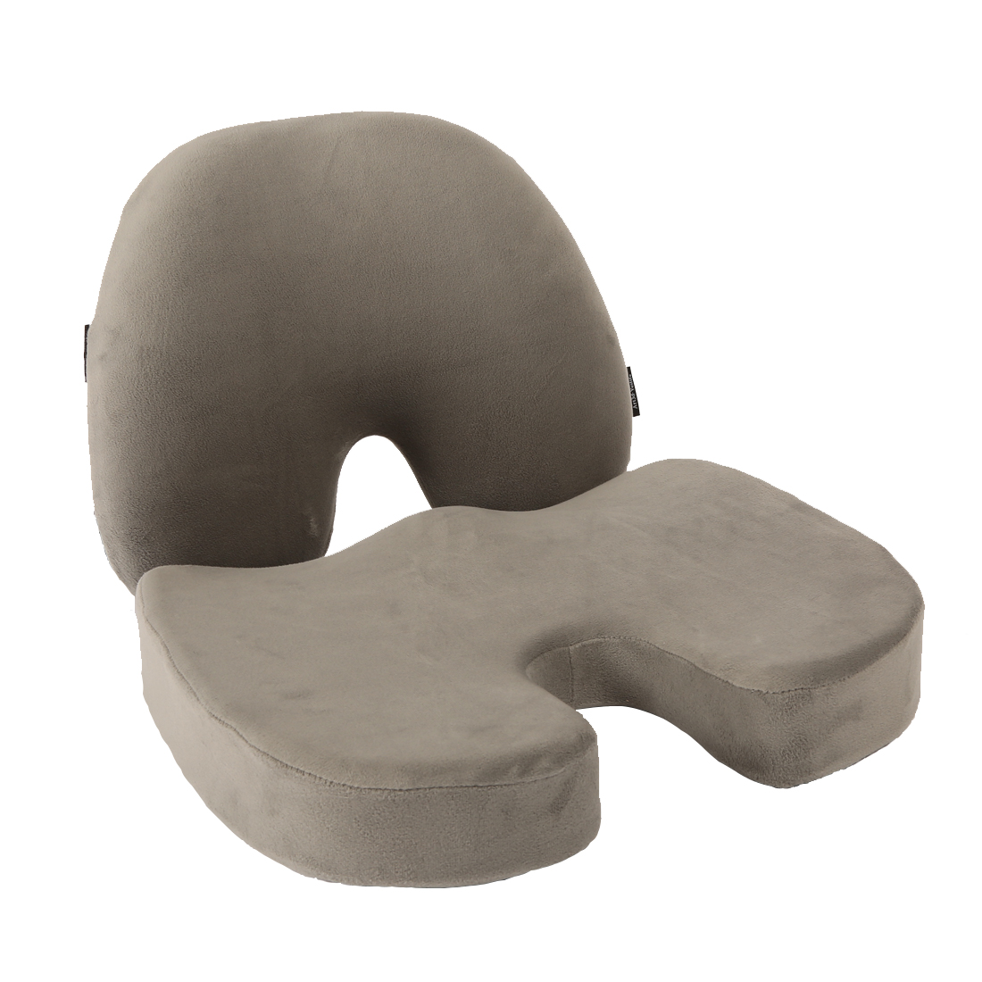 Premium Memory Foam Lumbar Support Pillow and Seat Cushion Coccyx Orthopedic, Set of 2, Gray