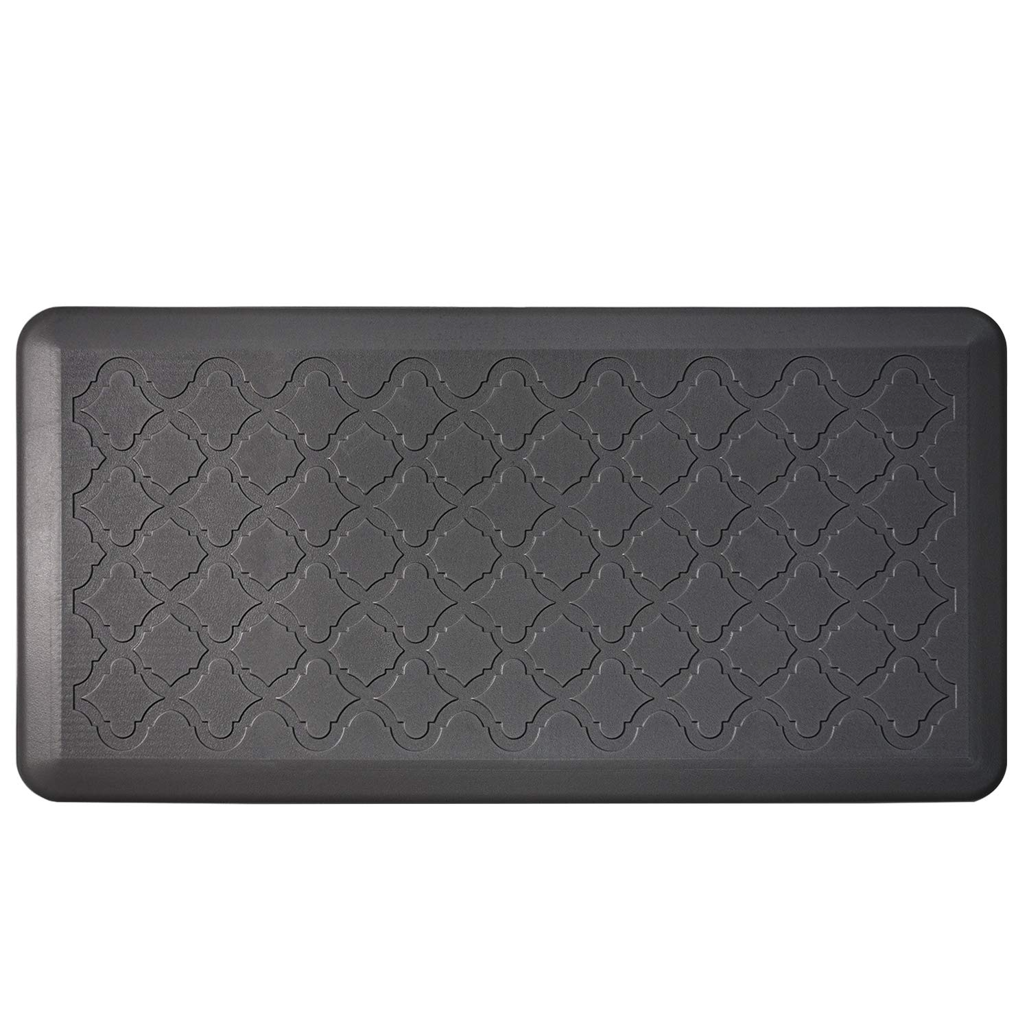 Art3d Anti Fatigue Mat - 12 inch Cushioned Kitchen Mat - Non Slip Foam Comfort Cushion for Standing Desk, Office or Garage Floor 173x28, Black