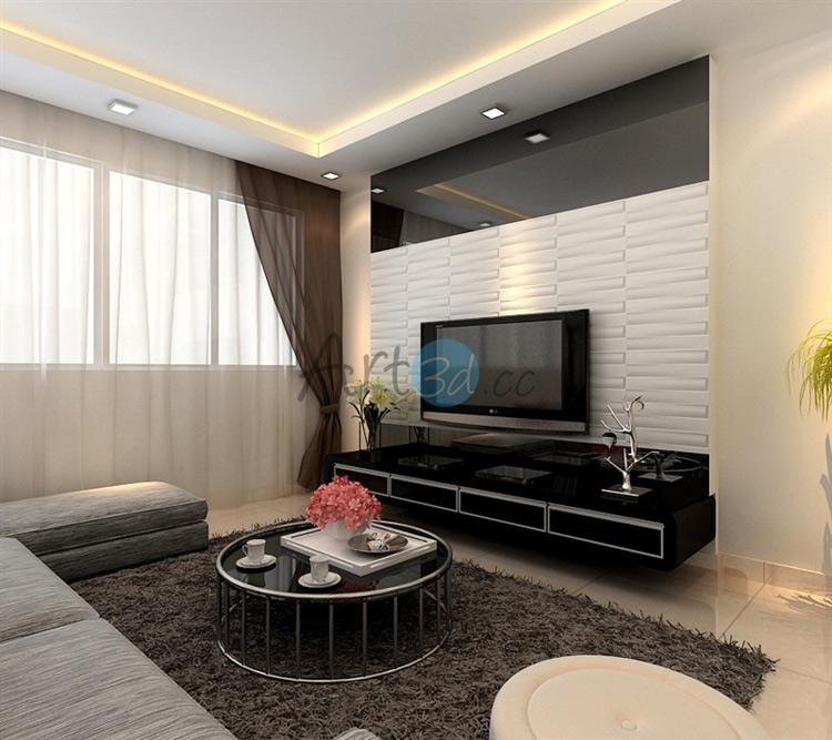 3D PVC Wall Cladding For Living Room