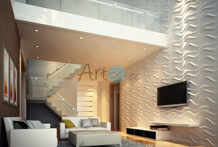 3D Textured Wall Panel for Living Room