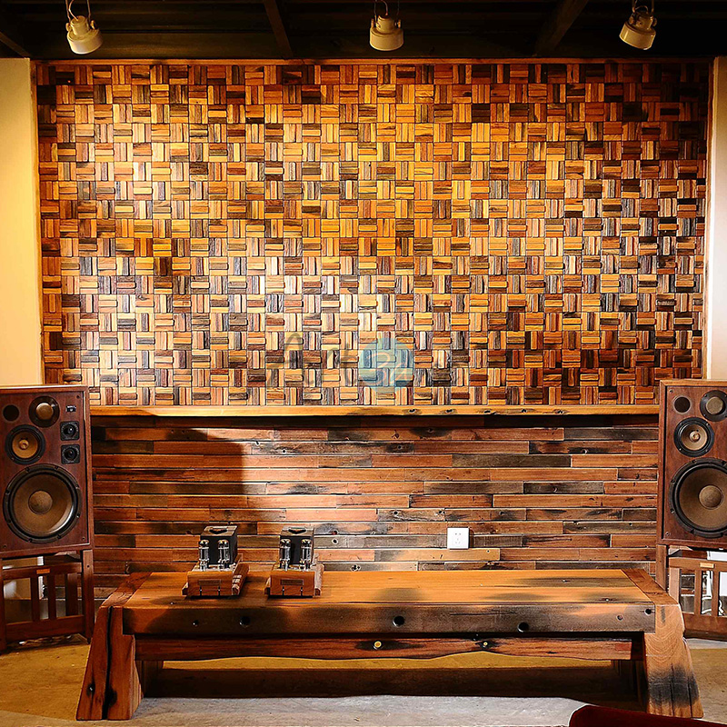Decorative Reclaimed Wood Art Interior Wooden Panel 3m² 11 Tiles