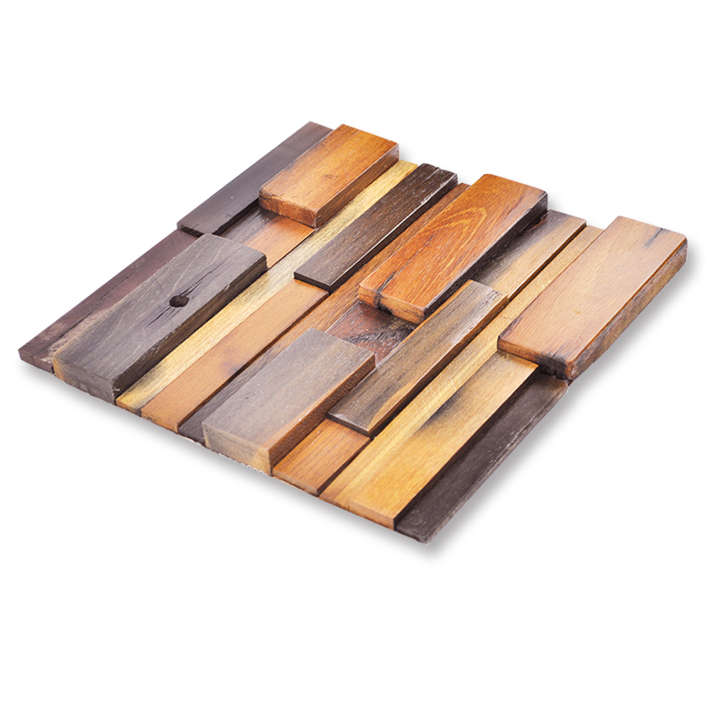 Reclaimed Wood Wall Tile Ancient Boat Wood Panels, Set of 11