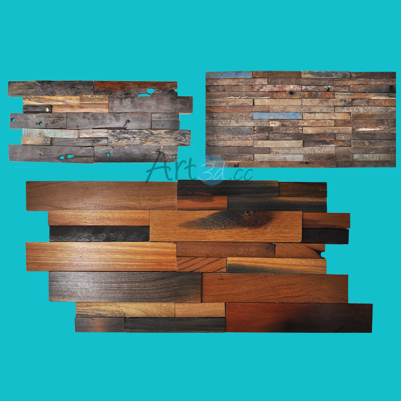 Reclaimed Wood Wall Tile Decorative Panel Sample 60x30cm