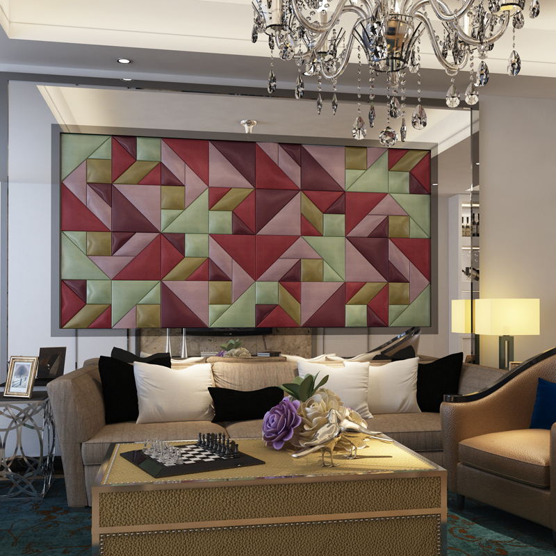 Tangram leather panel
