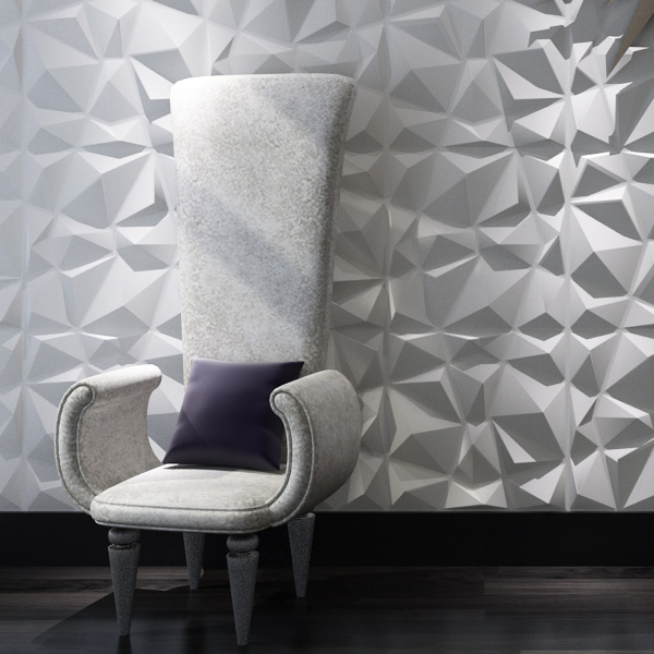A21034 Decorative 3D Wall Panels Diamond Design, White