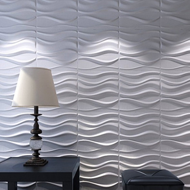 A21031 Decorative 3d Wavy Wall Panels 19 7 X19 7 White 12 Tiles 32 Sf