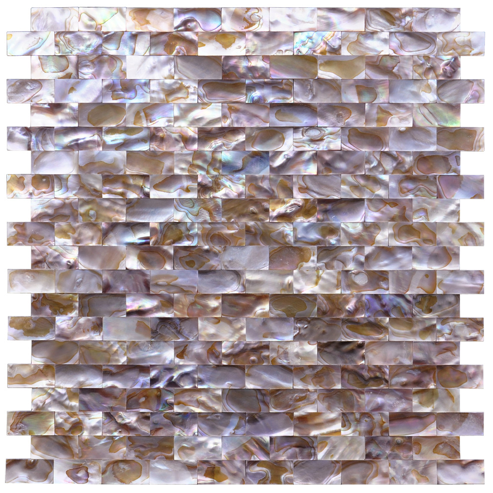 Natural Mother of Pearl Oyster Shell Mosaic Tile, 12" x 12"