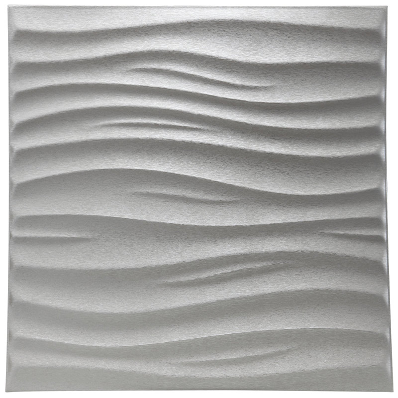 A12000 - Leather 3D Textured Wall Covering PU Material Panels Wave Wall 23.6x23.6 In (1 Piece)