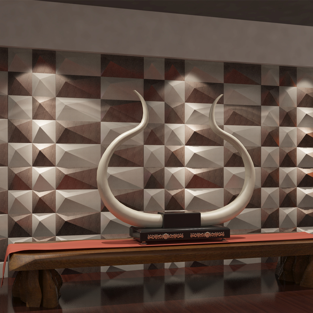Leather Look Wall Covering 3D Leather Wall Tile 11.8x11.8In