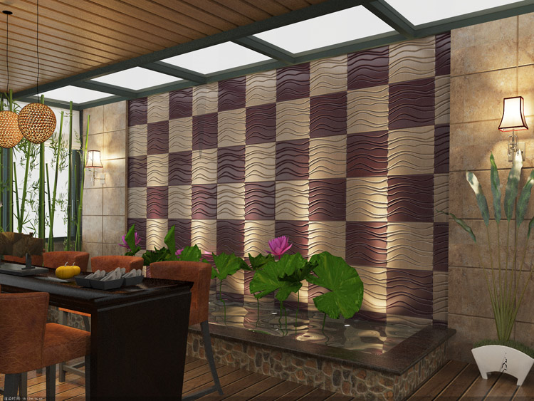 Modern Wave Leather Paneling