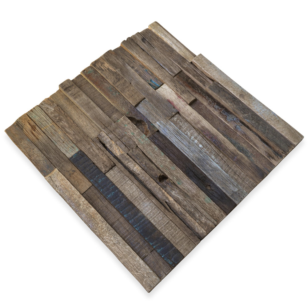 Reclaimed Wood Mosaic Rustic Panels 11 Tiles per BOX 10.66 Sq.Ft